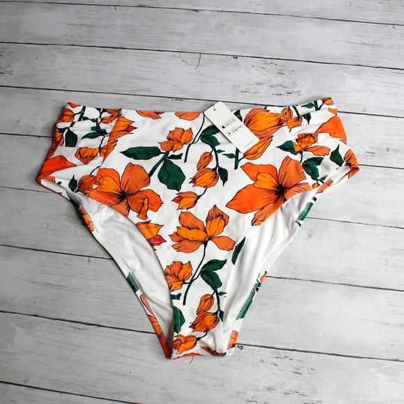 Cupshe Swimwear Women's High Waist Bikini Swim Bottoms Plus Size 0X 14W - Picture 1 of 5
